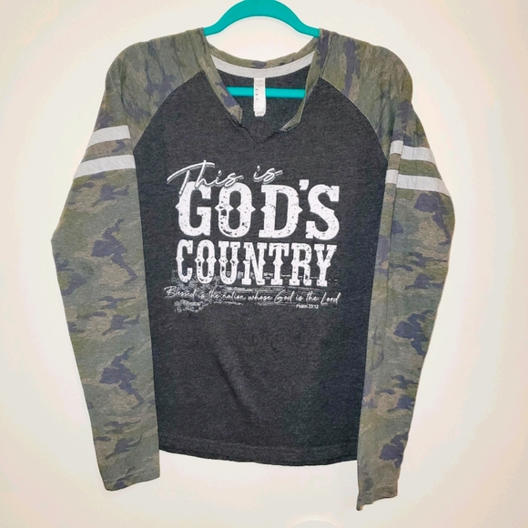 Live and Tell "This is God's Country" Long Sleeve Graphic Tee 282 - Picture 3 of 8